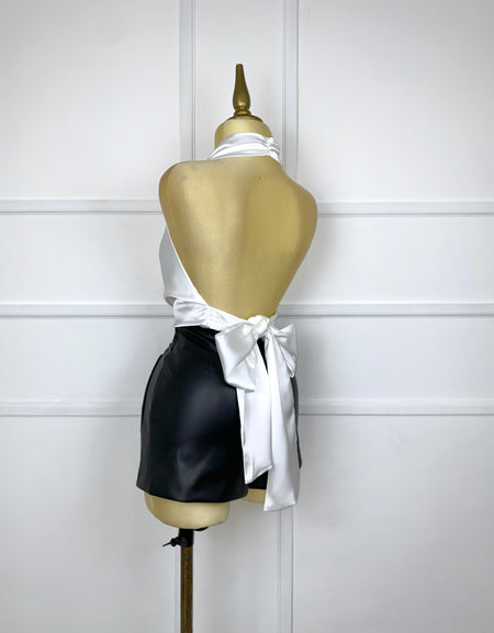 Blusa blanca satinada