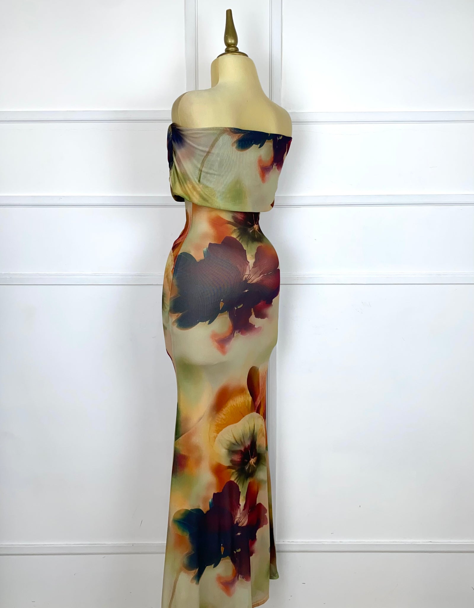 Vestido mesh estampado de flores