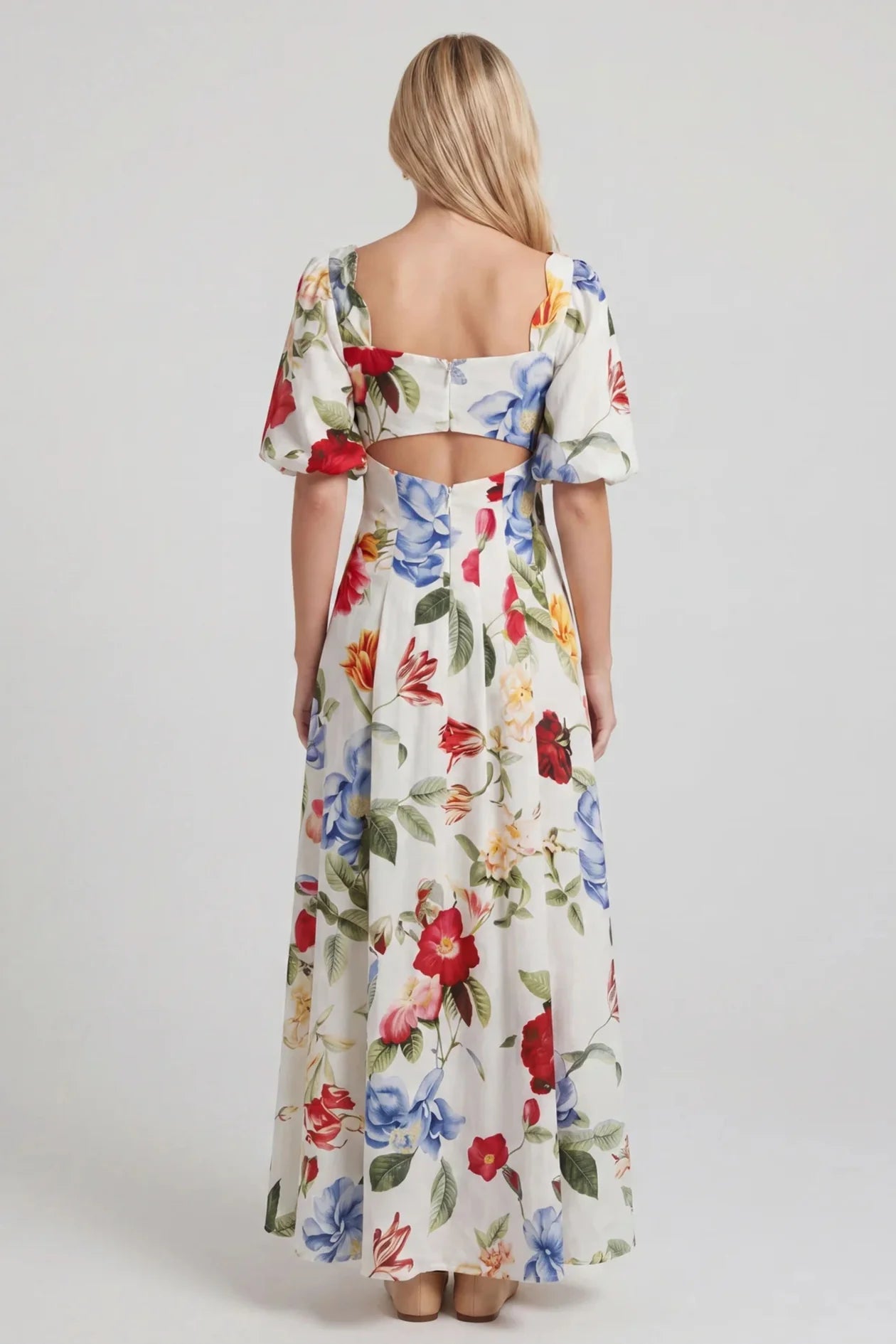 Vestido blanco con flores