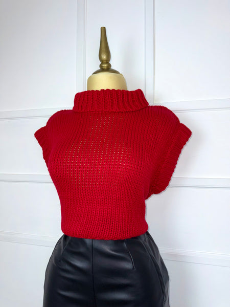Suéter rojo tejido