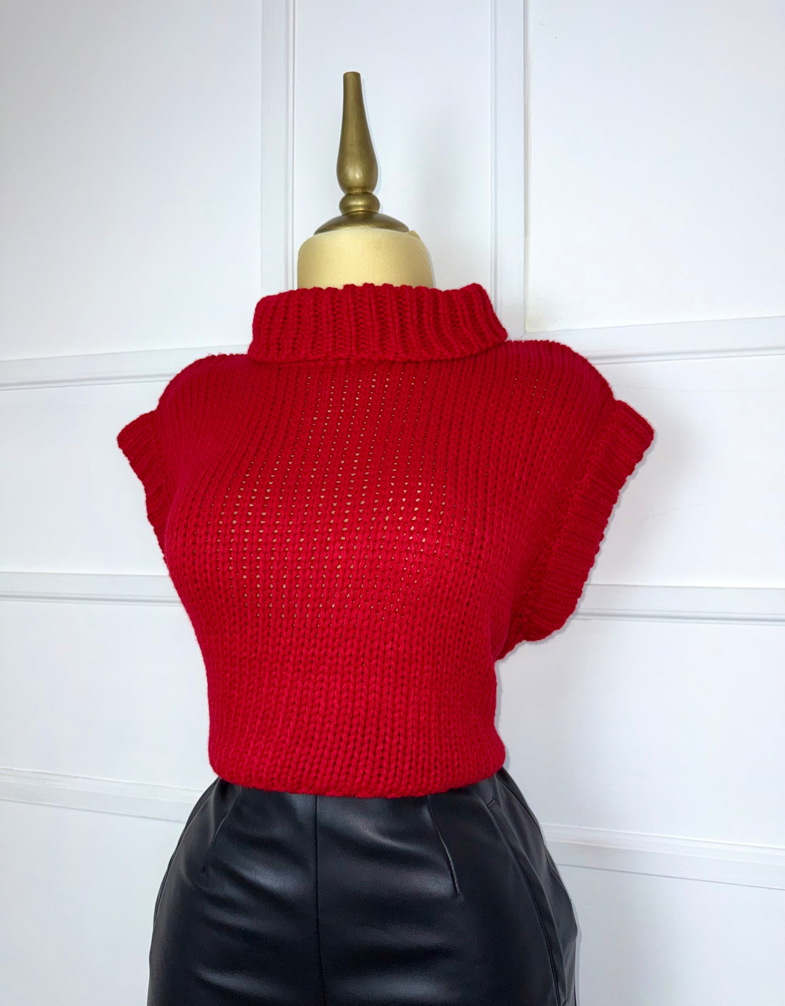 Suéter rojo tejido
