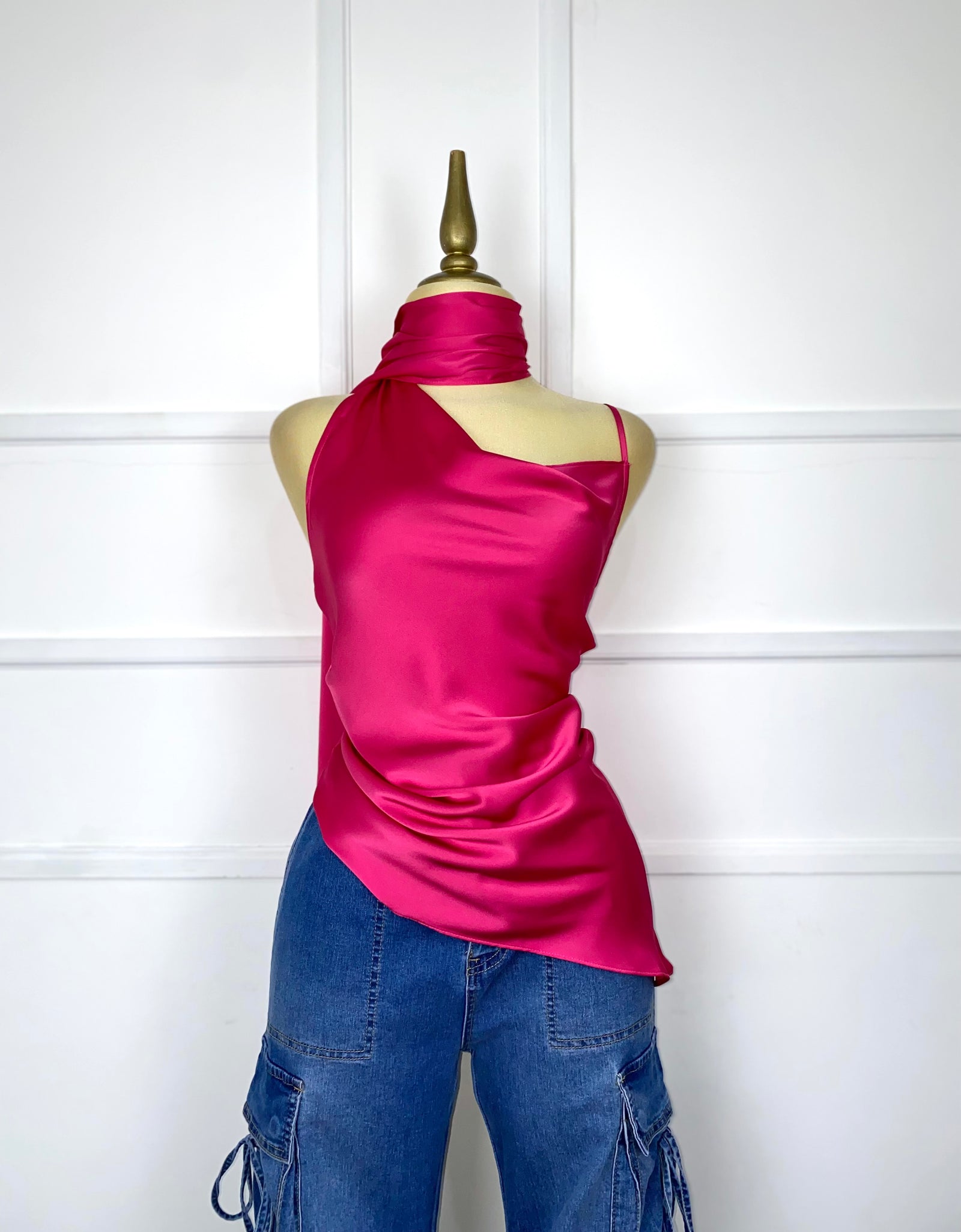 Blusa satinada asimétrica (2 colores)