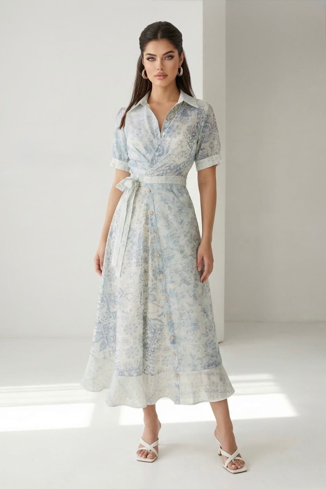 Vestido midi estampado