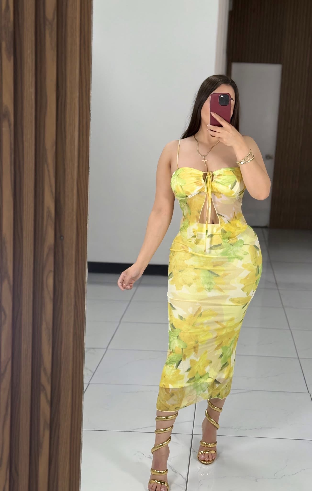 Set mesh flores amarillas