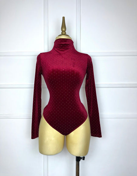 Bodysuit terciopelo con pedrería