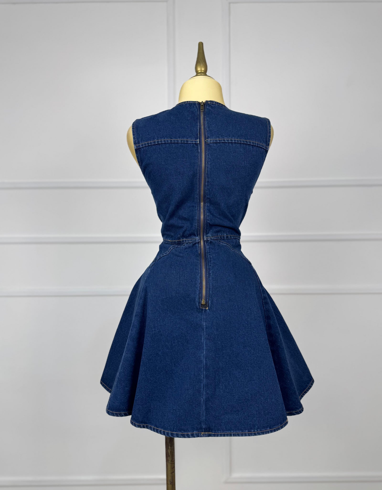 Vestido mezclilla con pedrería