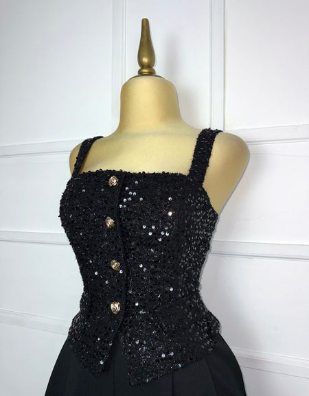 Palazzo negro tweed