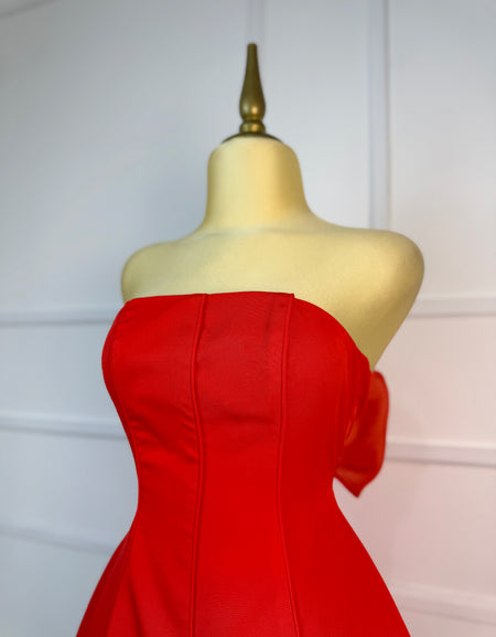 Vestido rojo strapless
