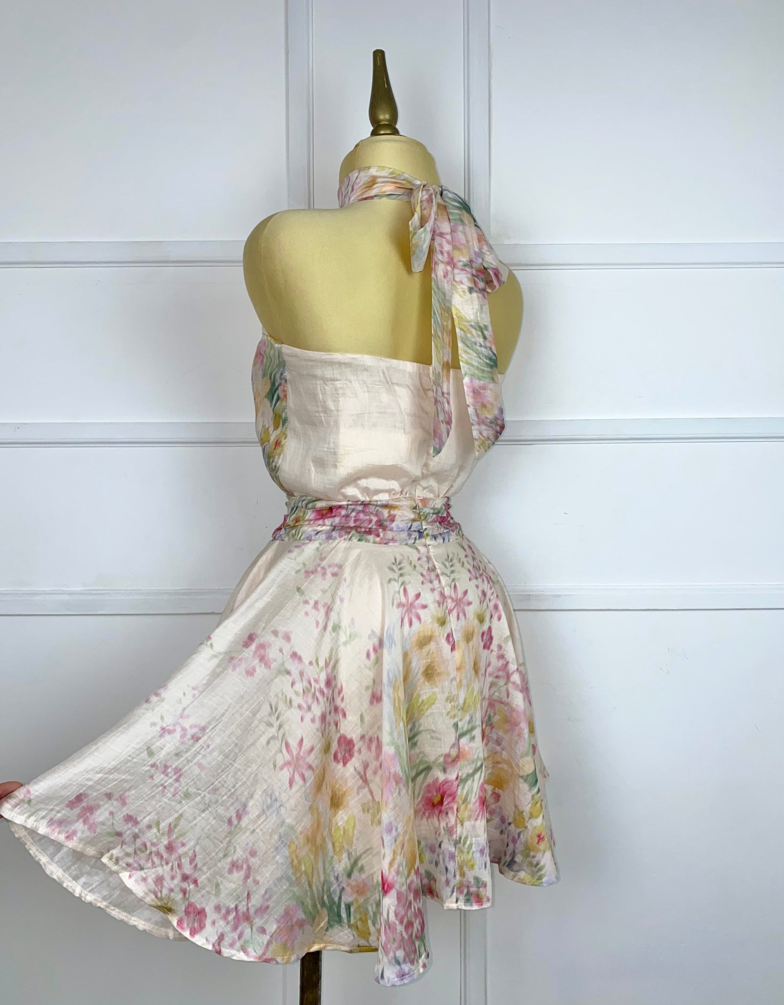 Vestido halter estampado de flores