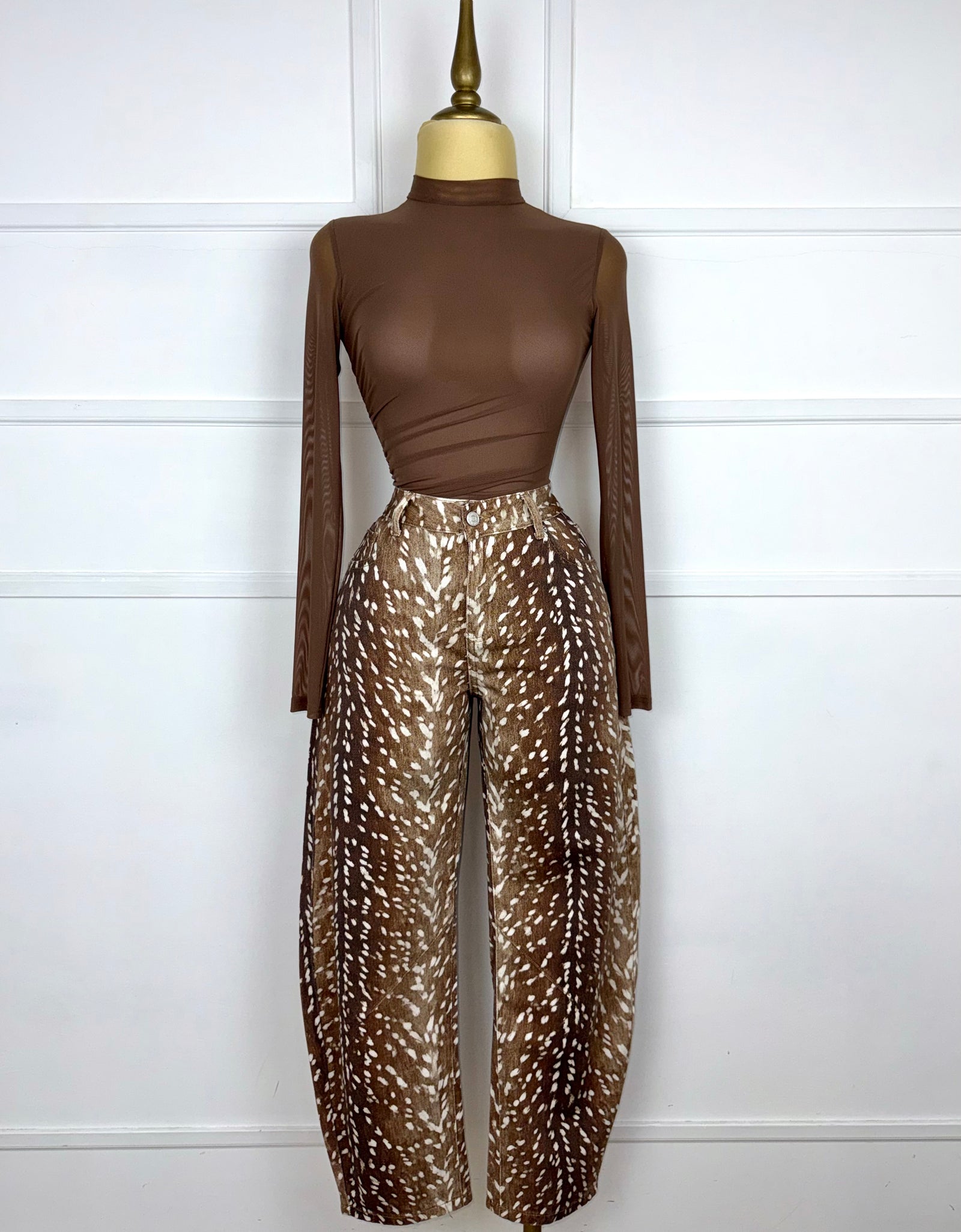Bodysuit café mesh