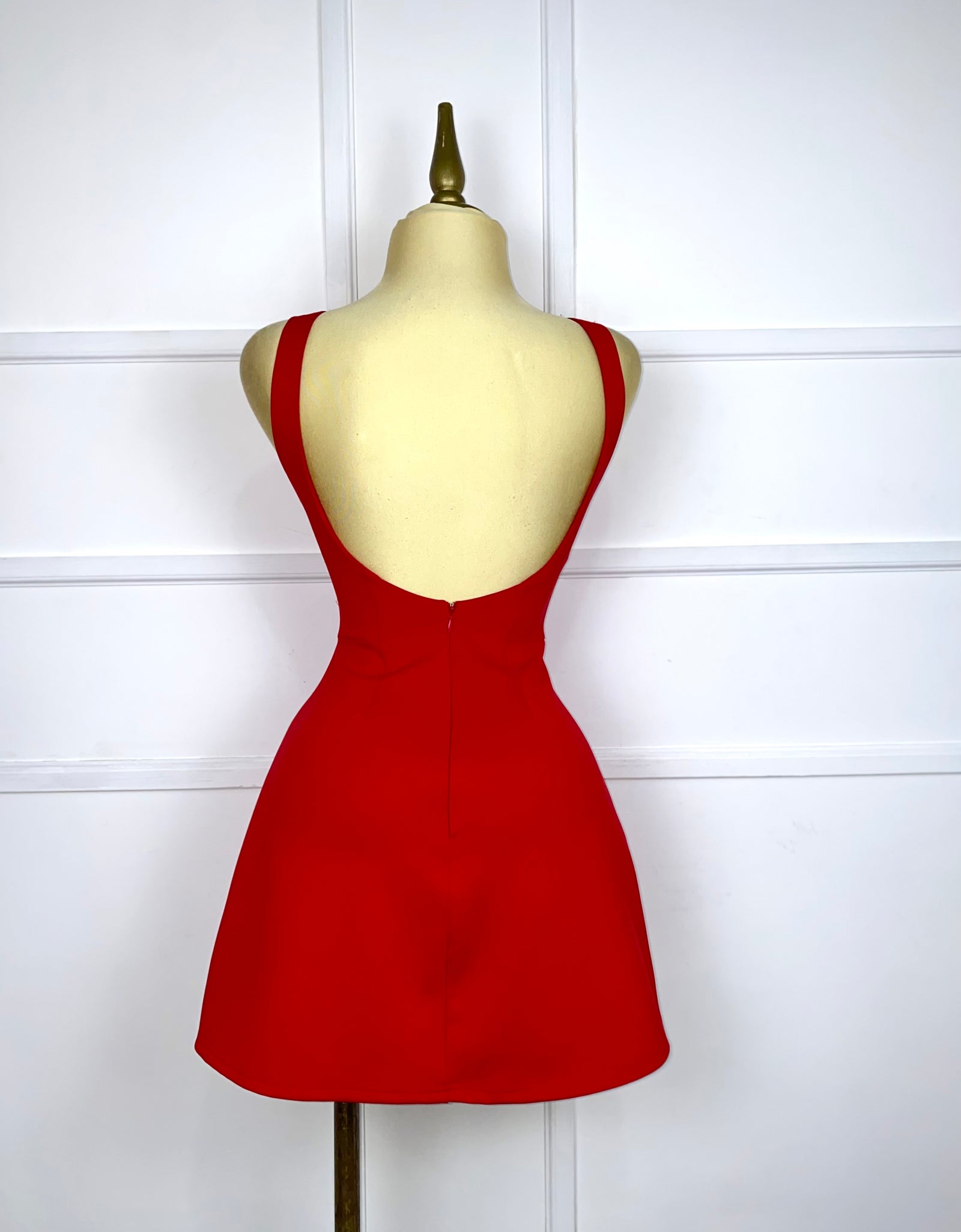 Vestido rojo liso