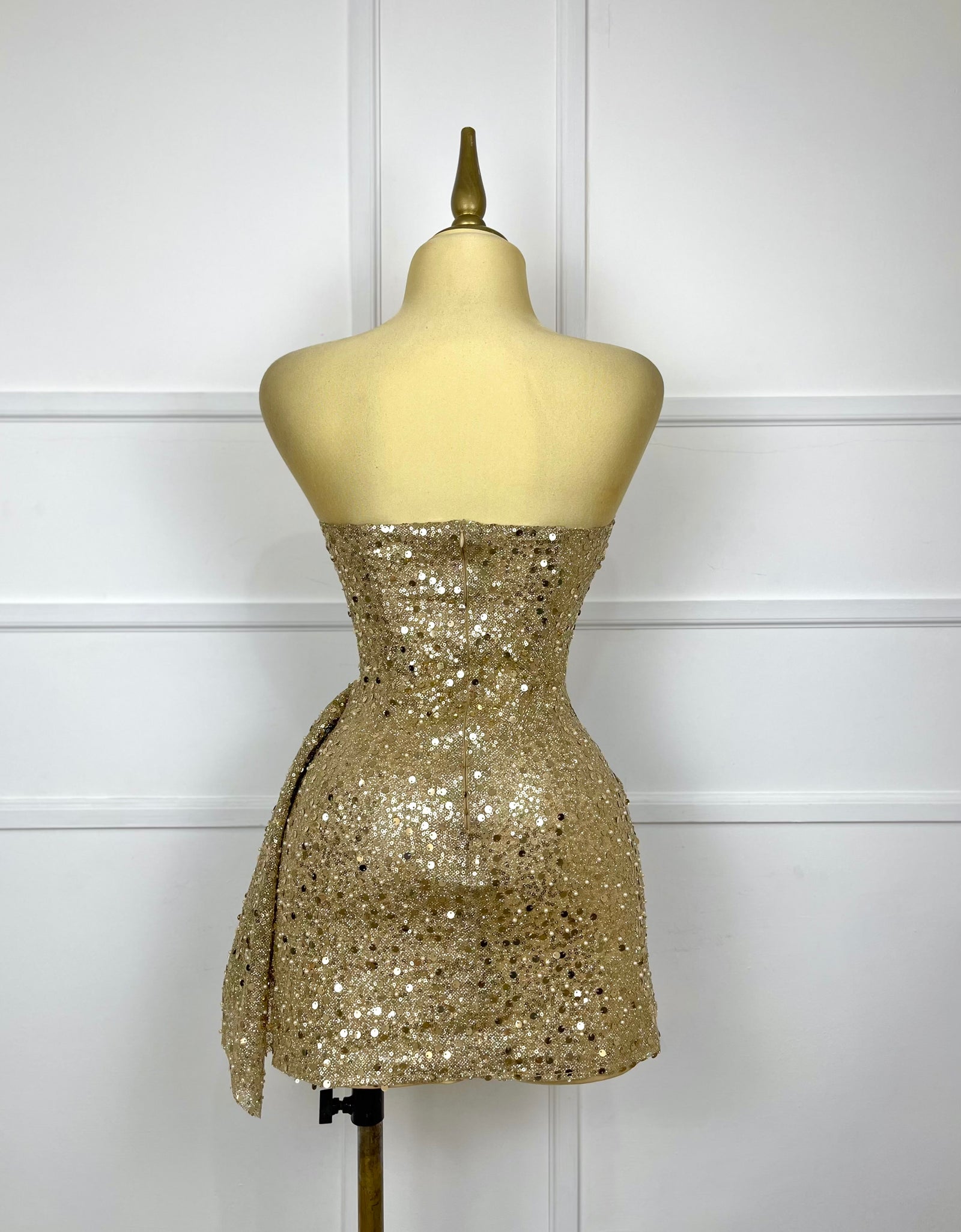 Vestido dorado corto glitter