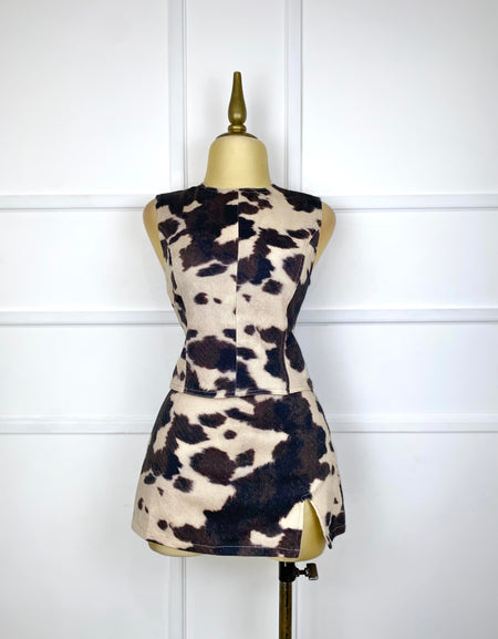 Set mezclilla vaca (blusa y short falda)