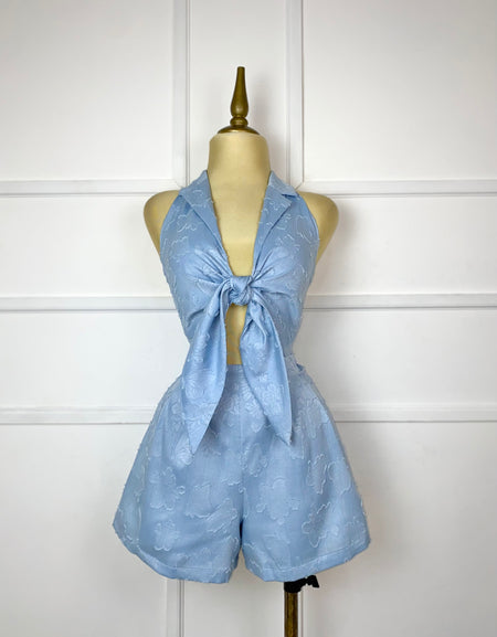 Jumper azul con textura