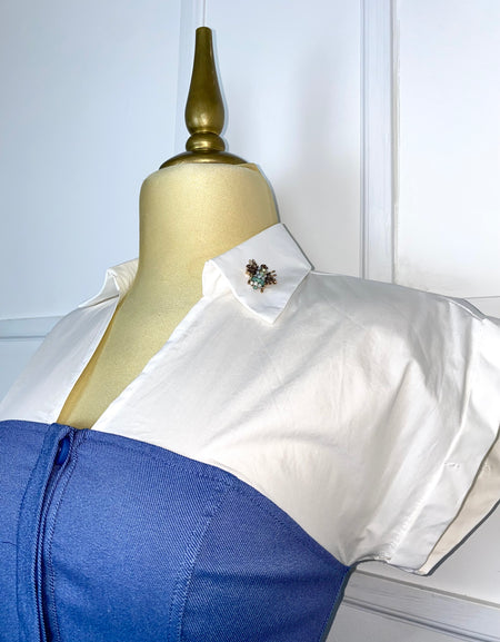 Set azul stretch con cinto