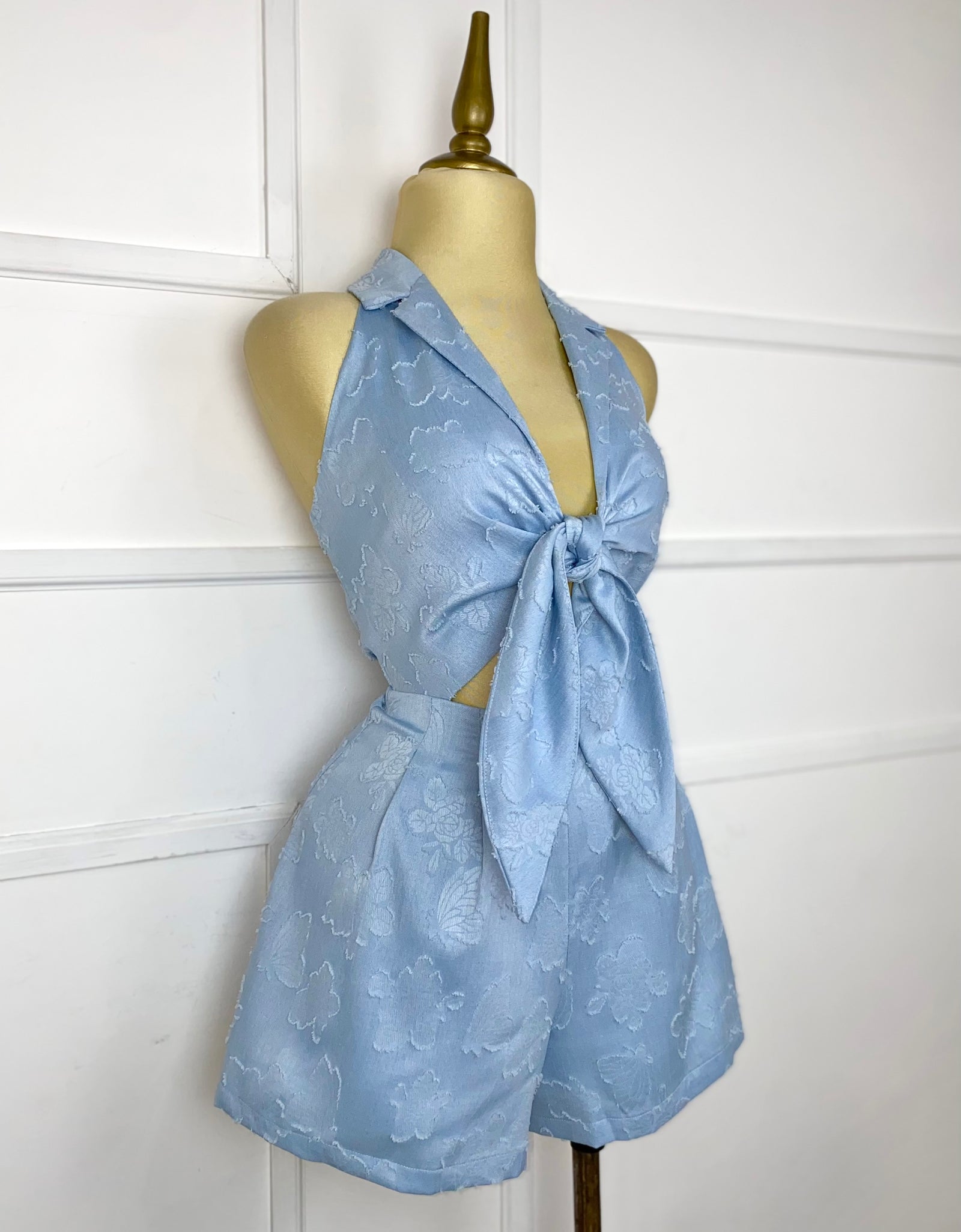 Jumper azul con textura