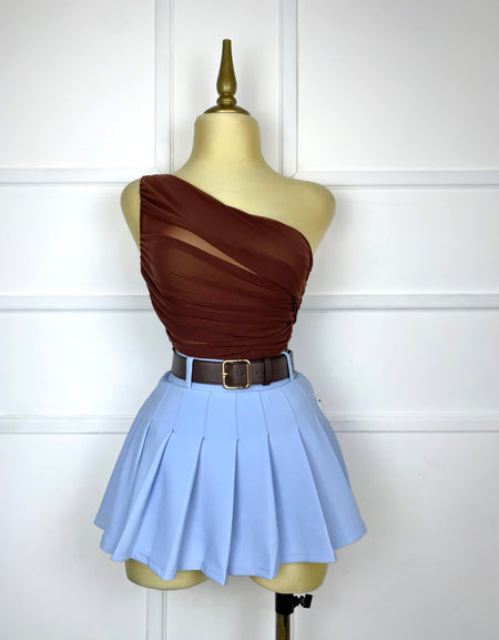Bodysuit café drapeado