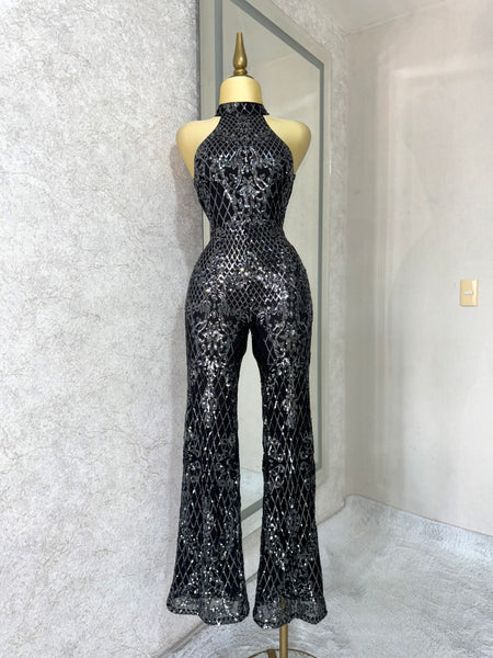 Palazzo halter con lentejuelas