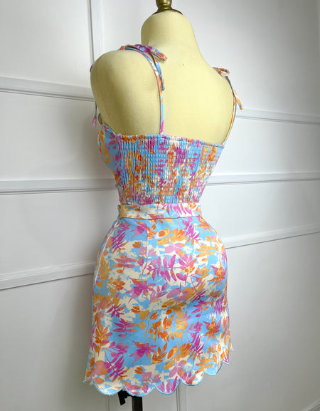 Set estampado tipo mezclilla stretch