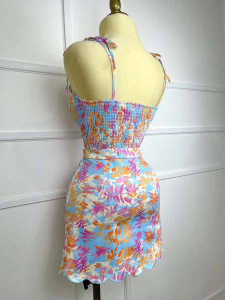 Set estampado tipo mezclilla stretch