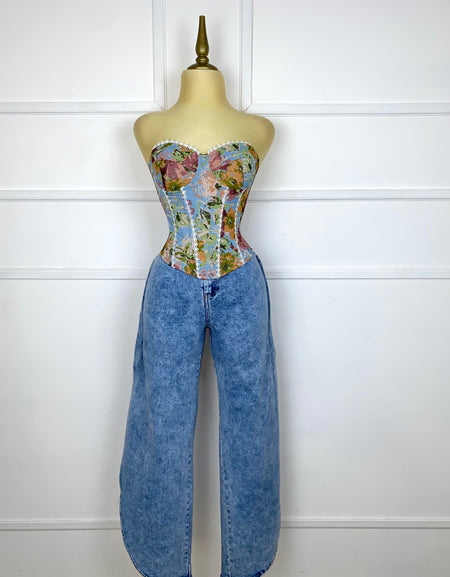 Corset multicolor con elástico