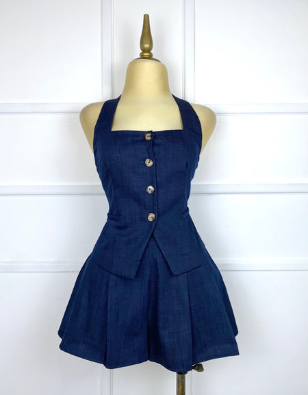 Set azul tipo mezclilla