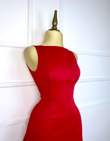 Vestido rojo liso