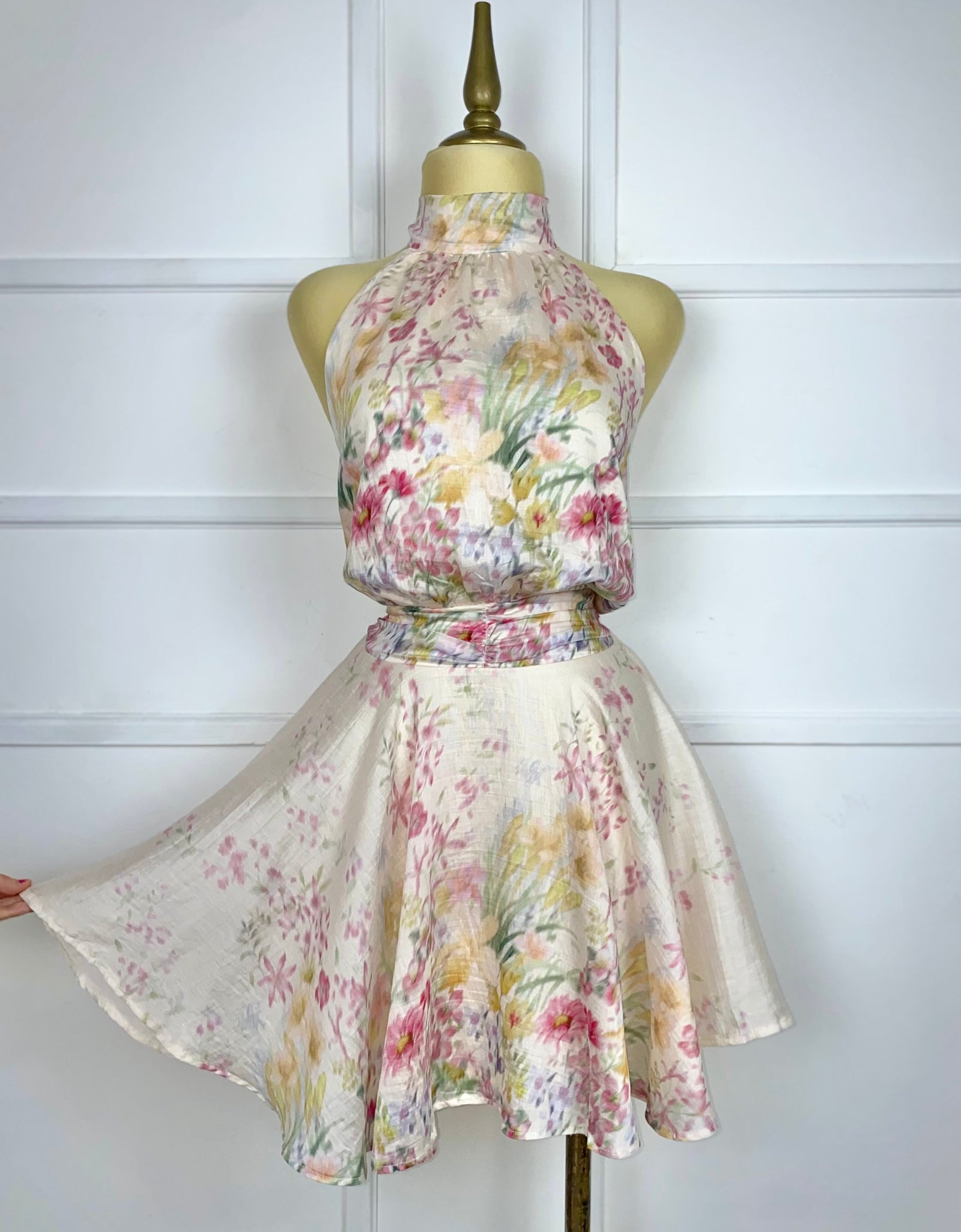 Vestido halter estampado de flores