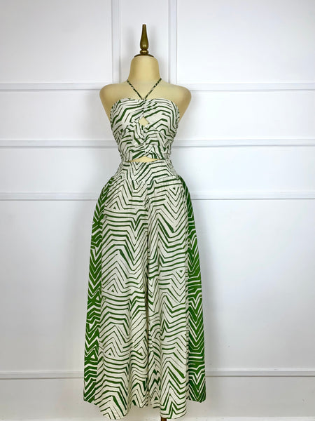 Set estampado beige/verde