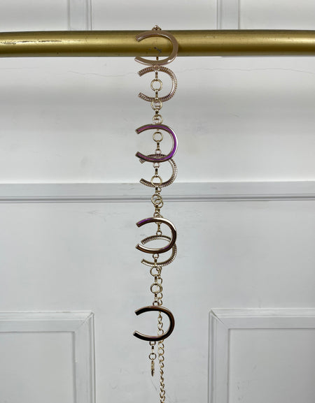 Cinto metálico cobre con hebillas