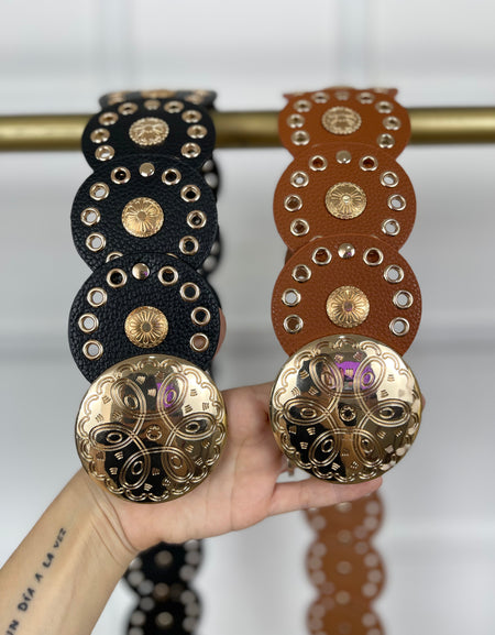 Cinto circular hebilla dorada (2 colores)