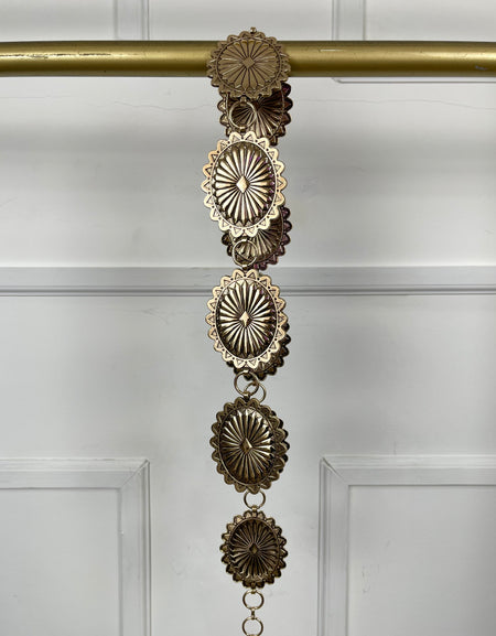 Cinto metálico cobre con óvalos