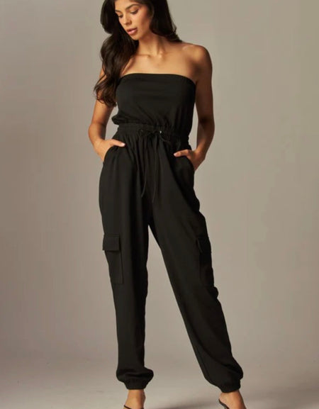 Palazzo tipo cargo strapless (2 colores)