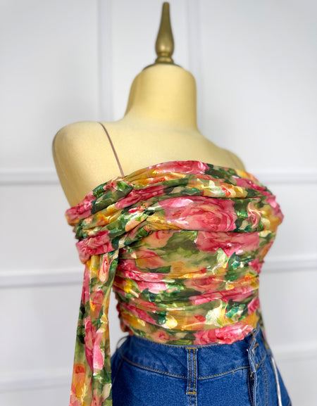 Blusa manga larga de flores