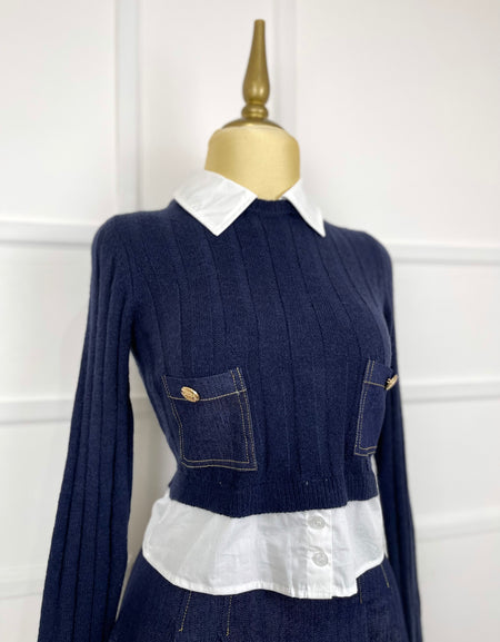 Set mezclilla con blusa tipo suéter