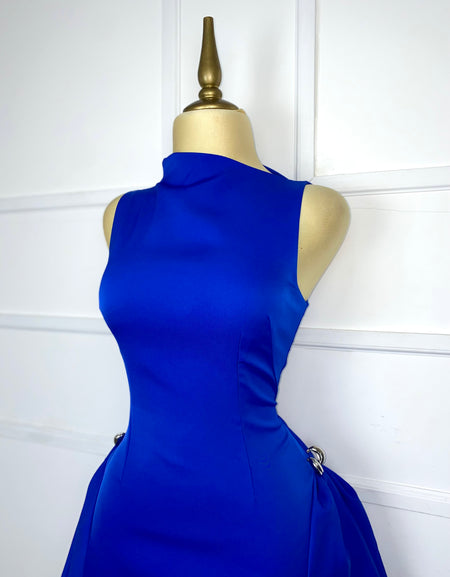 Vestido azul rey corte A