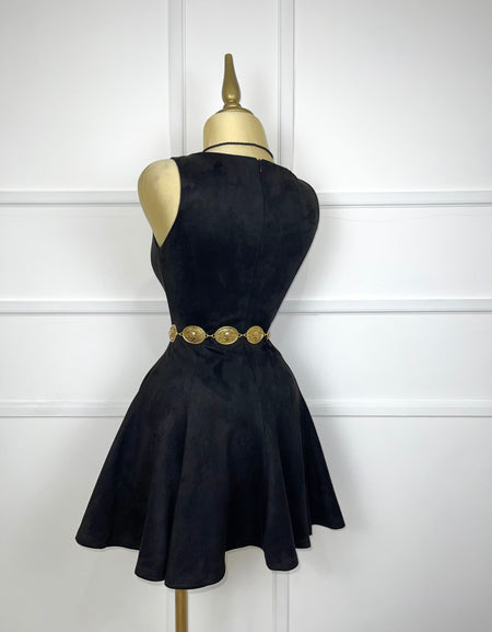 Vestido negro gamuza