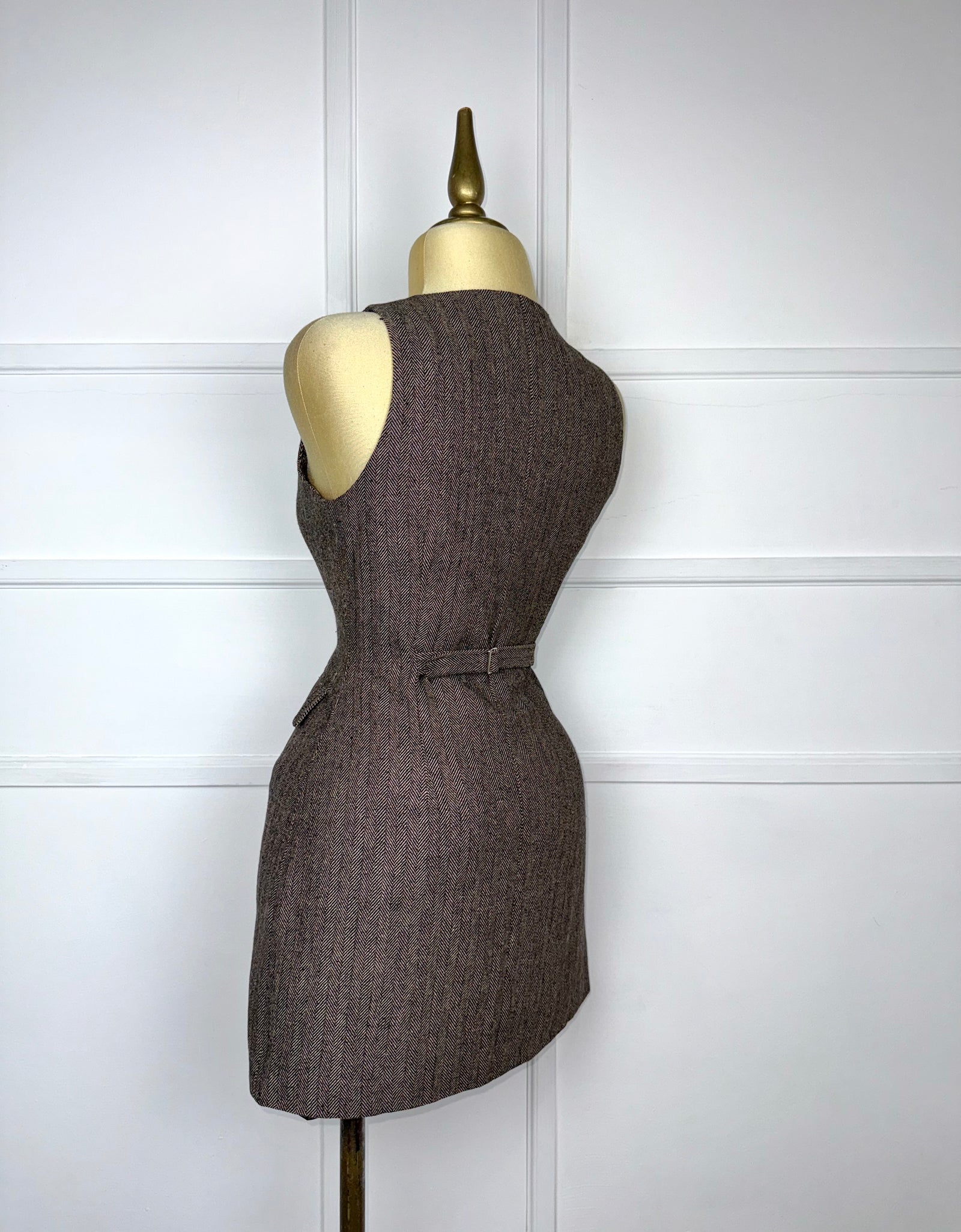 Vestido café estampado afelpado