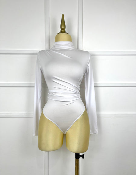 Bodysuit blanco drapeado