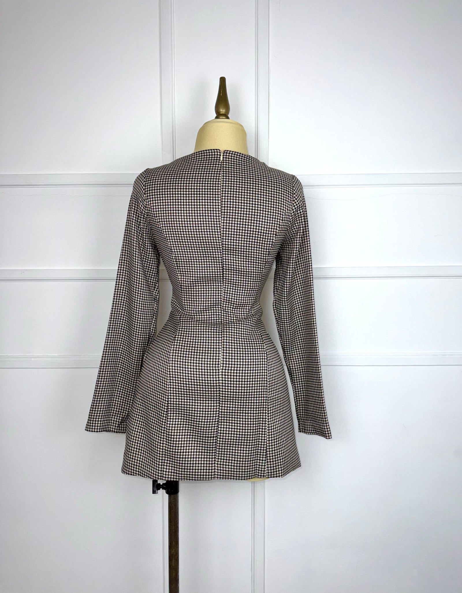 Vestido a cuadros café
