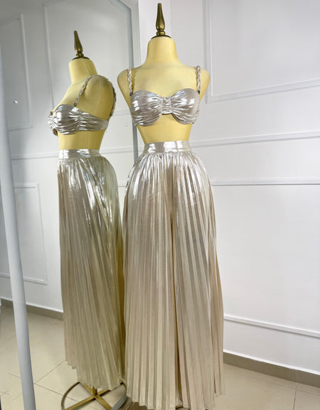 Set top y pantalón plisado