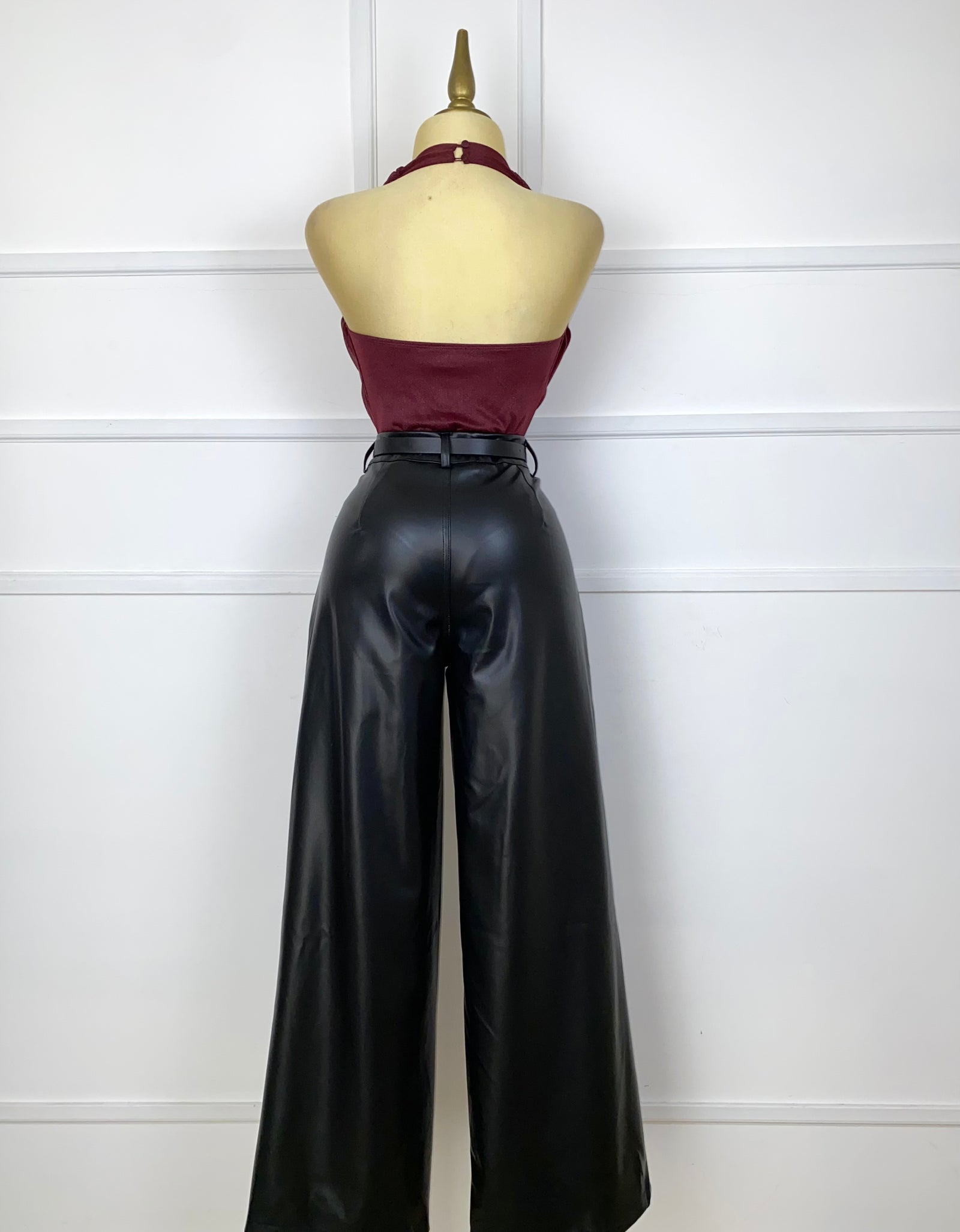 Bodysuit tinto brilloso halter