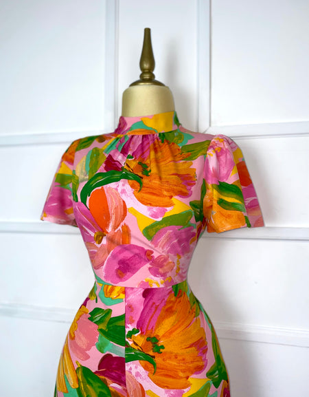 Palazzo rosa estampado tropical