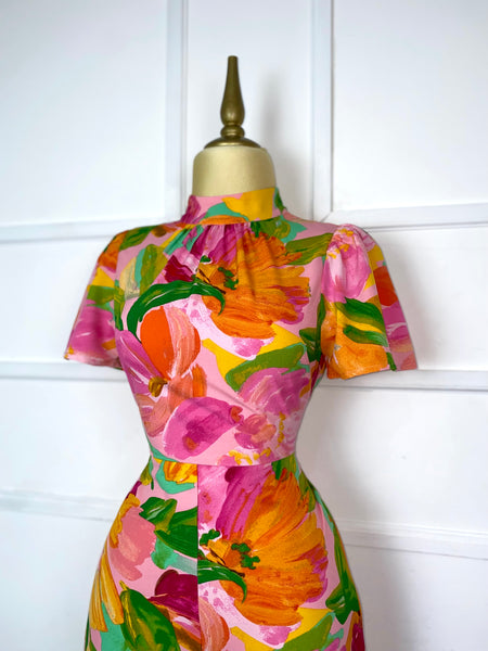 Palazzo rosa estampado tropical