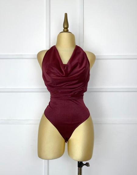 Bodysuit tinto brilloso halter