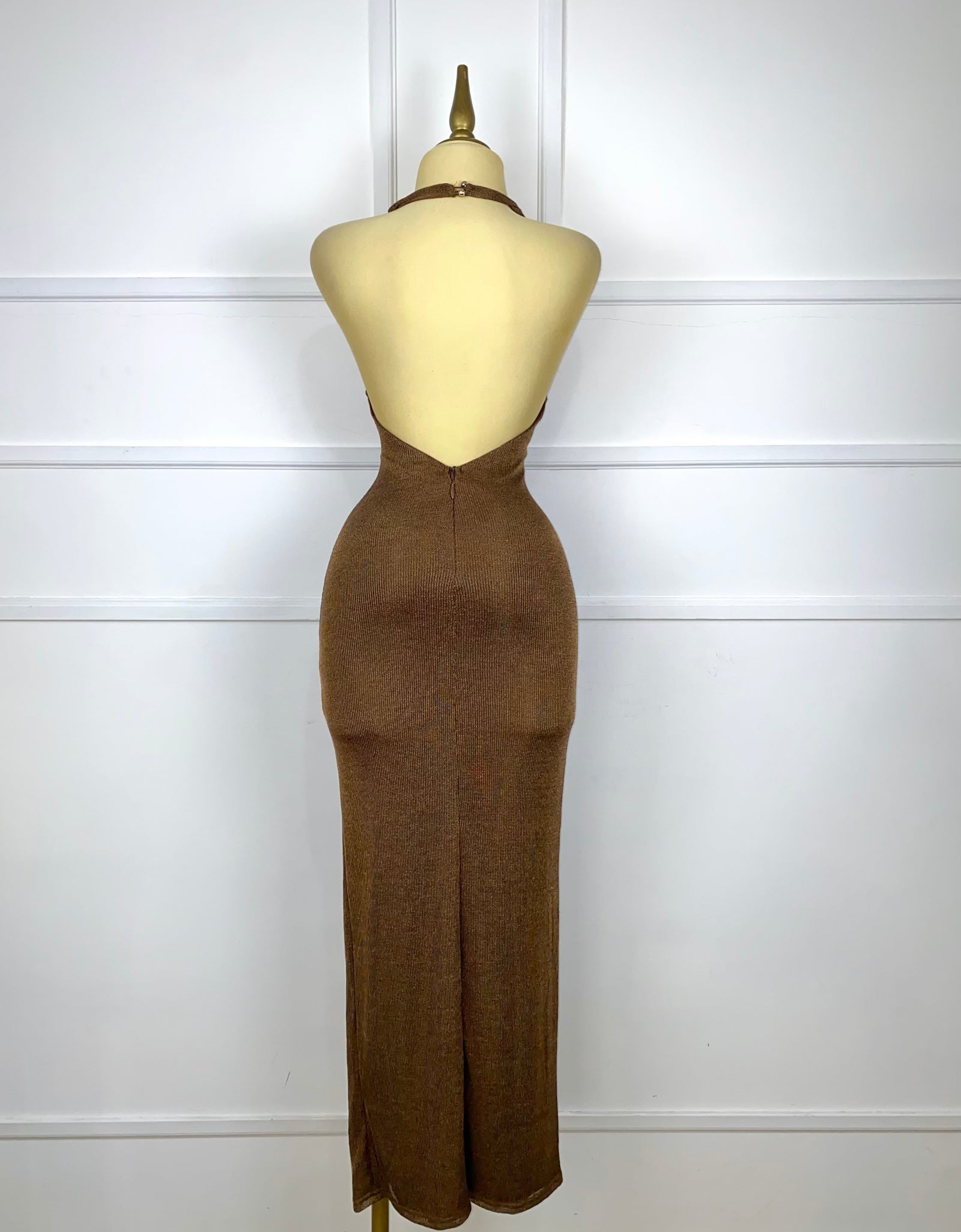Vestido cobrizo halter