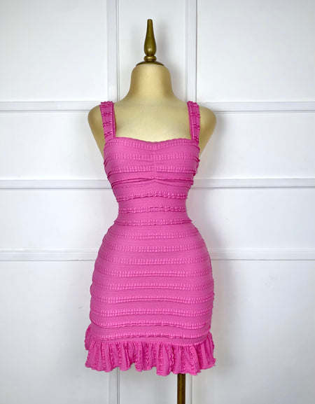 Vestido rosa con ruffles