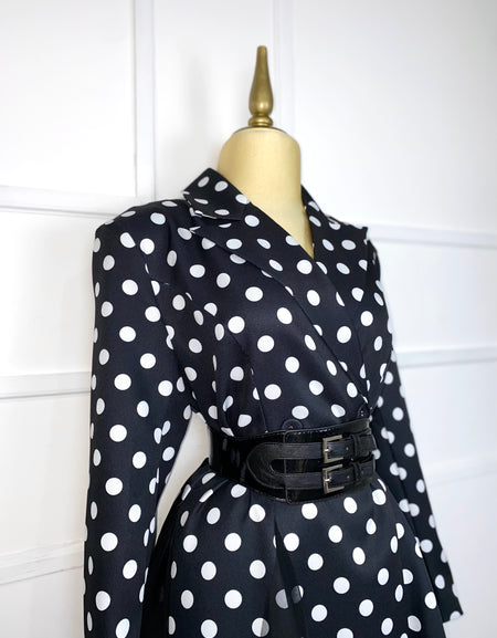 Vestido polka dots con cinto