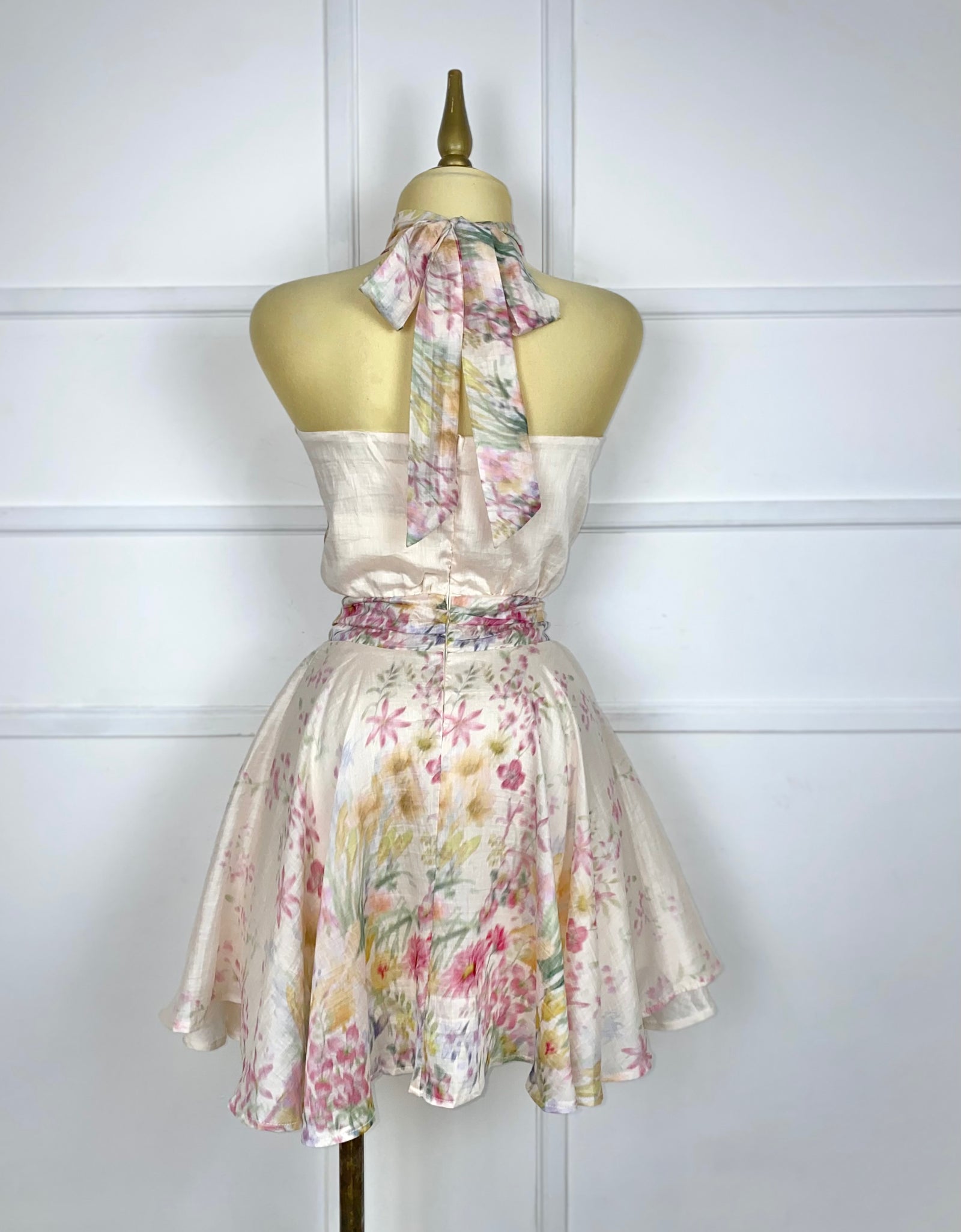 Vestido halter estampado de flores