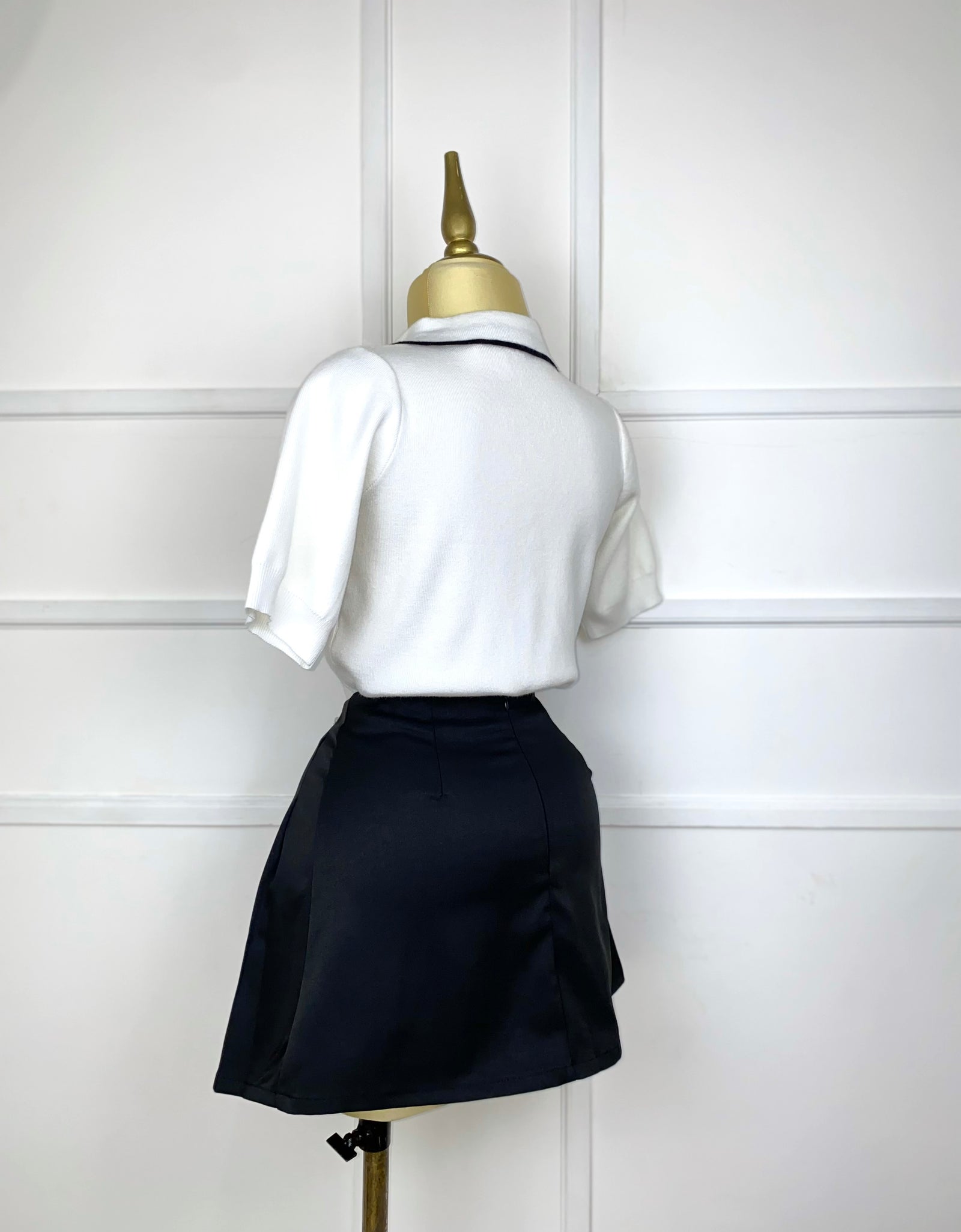 Set black & white botones dorados